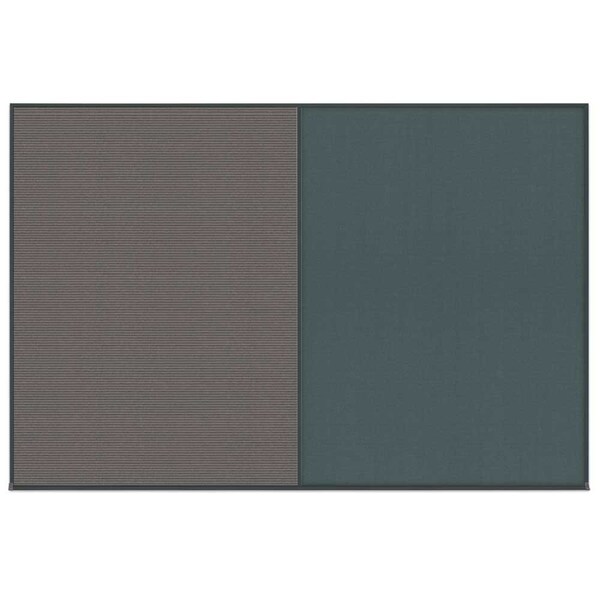 United Visual Products Enclosed Corkboard, 1 Door, 60"x36", 4" Fra UV3403-BLACK-CLOUD - main